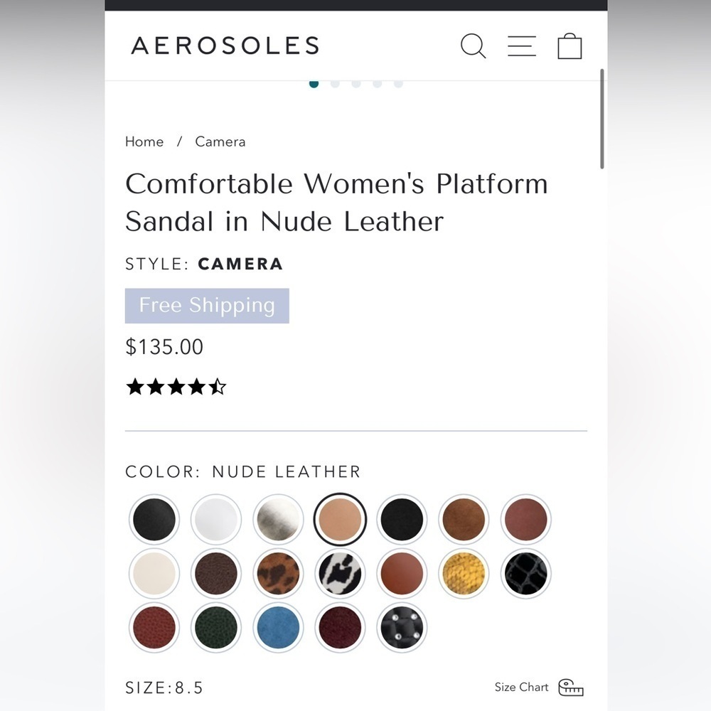NWT NIB Aerosoles Camera Comfortable Women’s Platform Sandal in Nude Leather 9.5 - Picture 3 of 16